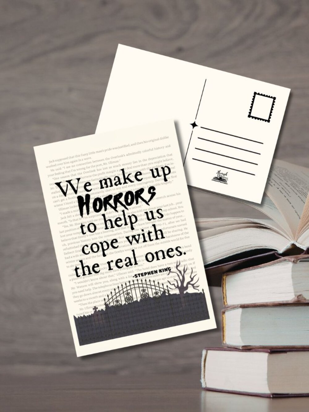 Stephen King Bookish Book Page Postcard Mini Art Print